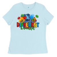 Baby Blue different is beautiful autism stitch Ladies Tee - Zillion Design Studio