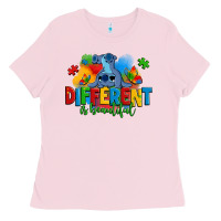 Bubblegum Pink different is beautiful autism stitch Ladies Tee - Zillion Design Studio