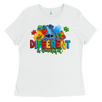 White different is beautiful autism stitch Ladies Tee - Zillion Design Studio