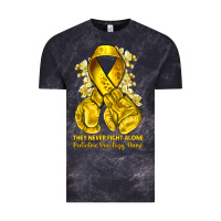 Cloud Black they never fight alone yellow ribbon with boxing g Vintage Tee - NancyCooperArtShop