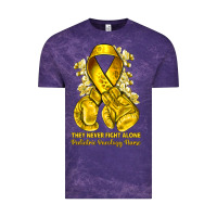 Cloud Purple they never fight alone yellow ribbon with boxing g Vintage Tee - NancyCooperArtShop