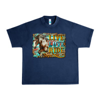 Navy live love ride horse Urban Heavy Tee - LillyAllenDesigns