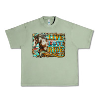 Oil Green live love ride horse Urban Heavy Tee - LillyAllenDesigns