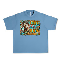 Pebble Blue live love ride horse Urban Heavy Tee - LillyAllenDesigns