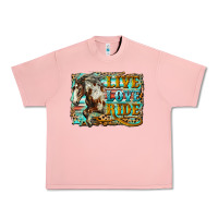 Salmon live love ride horse Urban Heavy Tee - LillyAllenDesigns