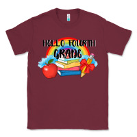 Burgundy back to school hello fourth grade 3200x2400 Classic Tee - AdoDesignShop