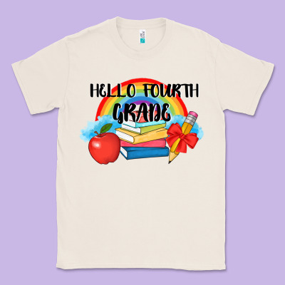 Back To School Hello Fourth Grade 3200x2400 Classic Tee Designed By Adodesignshop