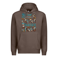 Coffee all i need is a little bit of coffee and o whole lot of jesus Premium Hoodie - JahusDesignShop