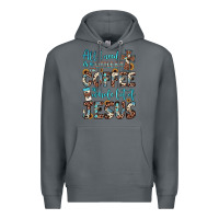 Rock all i need is a little bit of coffee and o whole lot of jesus Premium Hoodie - JahusDesignShop