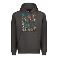 Smoke all i need is a little bit of coffee and o whole lot of jesus Premium Hoodie - JahusDesignShop