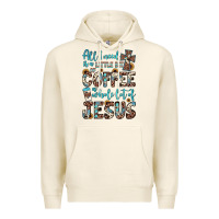 Tofu all i need is a little bit of coffee and o whole lot of jesus Premium Hoodie - JahusDesignShop