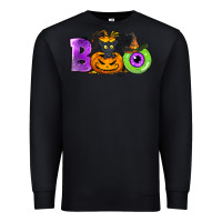 Black Boo Halloween Premium Sweatshirt - NancyCooperArtShop