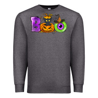 Charcoal Heather Boo Halloween Premium Sweatshirt - NancyCooperArtShop