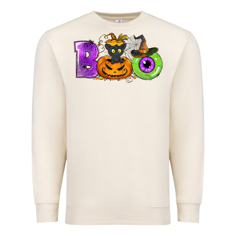 Boo Halloween Premium Sweatshirt by NancyCooperArtShop | Teevron
