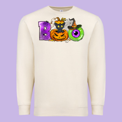 Boo Halloween Premium Sweatshirt Designed By Nancycooperartshop