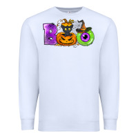 White Boo Halloween Premium Sweatshirt - NancyCooperArtShop