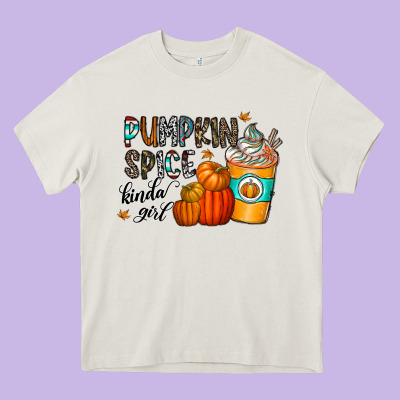 Pumpkin Spice Kinda Girl Heavy Core Tee Designed By Cowhidedigitalart