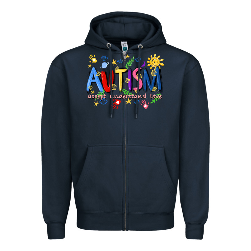 Autism Accept Understand Love Zipper Hoodie by Artiststas | Teevron