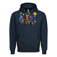 Navy autism accept understand love Zipper Hoodie - Artiststas