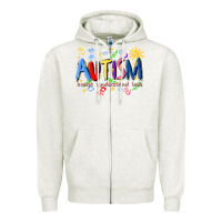 Oatmeal Heather autism accept understand love Zipper Hoodie - Artiststas