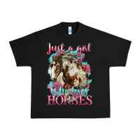 Black just a girl who loves horses mustang Urban Heavy Tee - LillyAllenDesigns