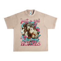 French Oak just a girl who loves horses mustang Urban Heavy Tee - LillyAllenDesigns