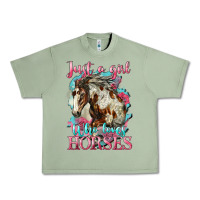 Oil Green just a girl who loves horses mustang Urban Heavy Tee - LillyAllenDesigns