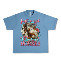 Pebble Blue just a girl who loves horses mustang Urban Heavy Tee - LillyAllenDesigns