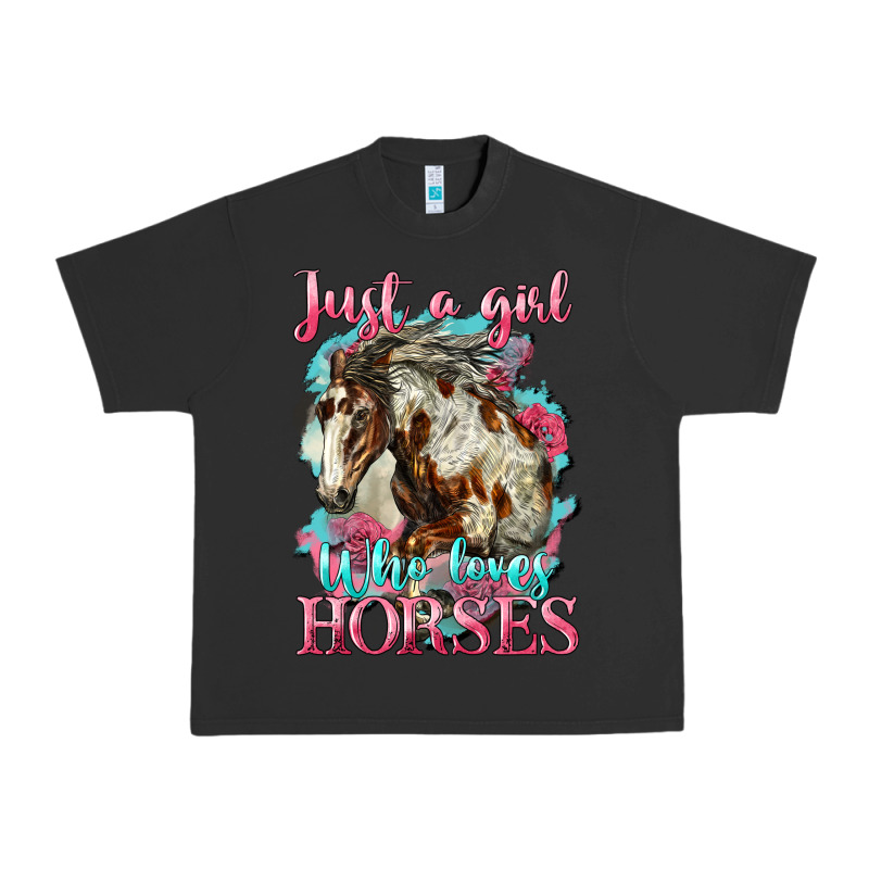 Just A Girl Who Loves Horses Mustang Urban Heavy Tee by LillyAllenDesigns | Teevron
