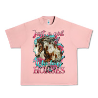 Salmon just a girl who loves horses mustang Urban Heavy Tee - LillyAllenDesigns