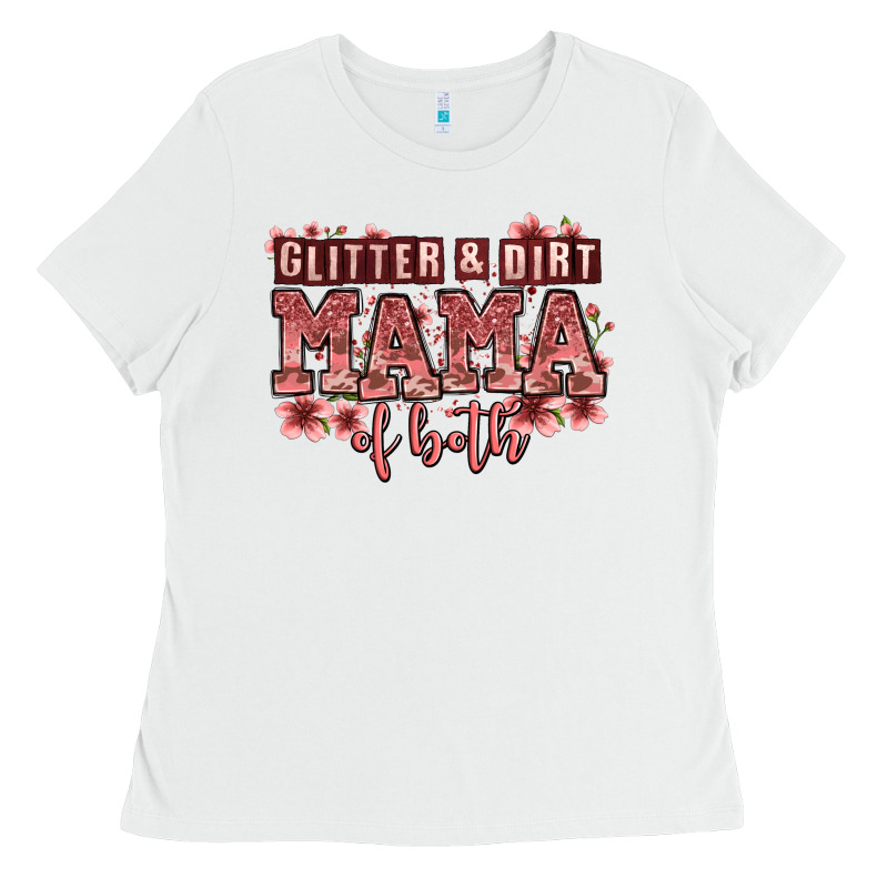 Glitter And Dirt Mama Of Both Girls Ladies Tee by Zillion Design Studio | Teevron