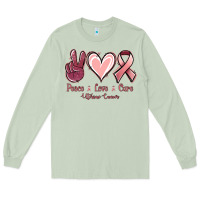 Matcha Peace love cure Uterine Cancer Long Sleeve Tee - NancyCooperArtShop