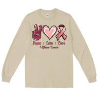 Mushroom Peace love cure Uterine Cancer Long Sleeve Tee - NancyCooperArtShop