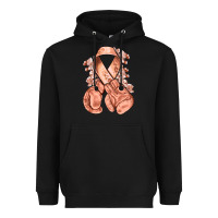 Black Uterine Cancer peach ribbon with boxing gloves Heavyweight Hoodie - NancyCooperArtShop