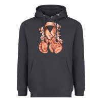 Smoke Uterine Cancer peach ribbon with boxing gloves Heavyweight Hoodie - NancyCooperArtShop