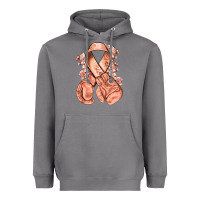 Storm Uterine Cancer peach ribbon with boxing gloves Heavyweight Hoodie - NancyCooperArtShop