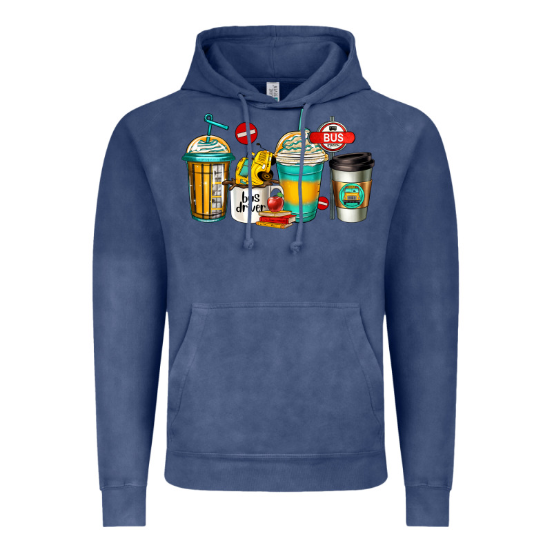 School Bus Driver Coffee Cups Vintage Hoodie by Jasminsmagicworld | Teevron