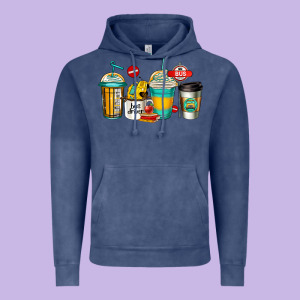School Bus Driver Coffee Cups Vintage Hoodie Designed By Jasminsmagicworld