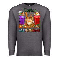 Charcoal Heather hallothanksmas teacher Premium Sweatshirt - texasbilliewilder