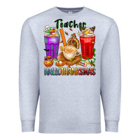 Heather Grey hallothanksmas teacher Premium Sweatshirt - texasbilliewilder