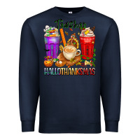 Navy hallothanksmas teacher Premium Sweatshirt - texasbilliewilder