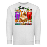 Oatmeal Heather hallothanksmas teacher Premium Sweatshirt - texasbilliewilder