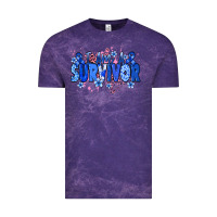 Cloud Purple I am a survivor Colon Cancer blue ribbon Vintage Tee - NancyCooperArtShop