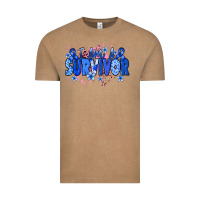 Vintage Coffee I am a survivor Colon Cancer blue ribbon Vintage Tee - NancyCooperArtShop