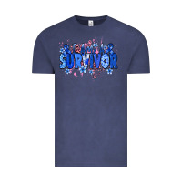 Vintage Denim I am a survivor Colon Cancer blue ribbon Vintage Tee - NancyCooperArtShop