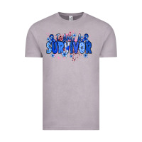 Vintage Zinc I am a survivor Colon Cancer blue ribbon Vintage Tee - NancyCooperArtShop