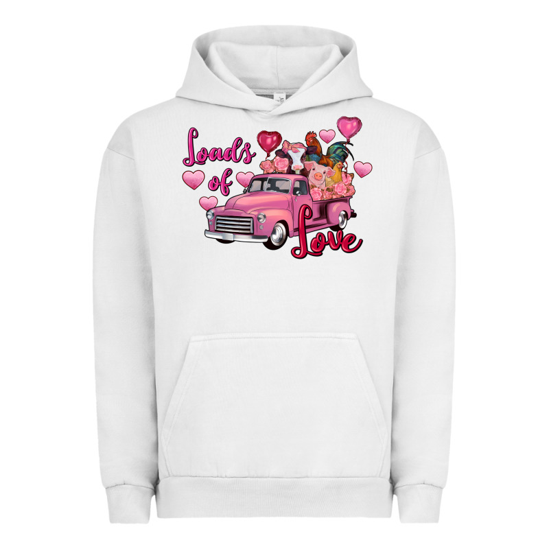 Loads Of Love Valentine's Day Farm Truck Urban Hoodie by FaDigitalArtStudio | Teevron
