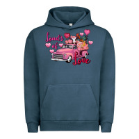 Pigment Midnight Navy Loads of love Valentine's Day farm truck Urban Hoodie - FaDigitalArtStudio