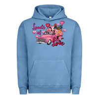 Pigment Pebble Blue Loads of love Valentine's Day farm truck Urban Hoodie - FaDigitalArtStudio