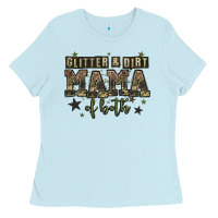 Baby Blue glitter and dirt mama of both Ladies Tee - Zillion Design Studio